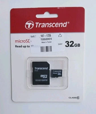 Transcend Micro SDXC/SDHC Memory Card Class 10  - 32GB - Image 1 of 2