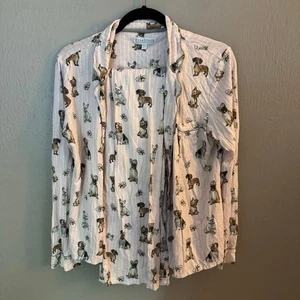 PJ SALVAGE Pink Dogs in Flower Crowns Pj Set Size Medium comfort - Bild 1 von 8