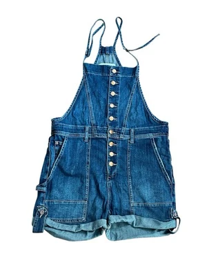 Anthropologie Pilcro Everyday Short Button Down Denim Overalls Size 30 - Изображение 1 из 4
