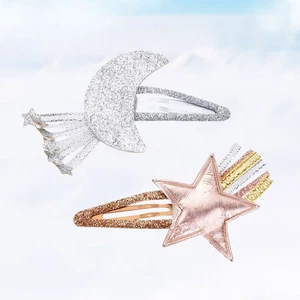 2 Stück Fünfzackiger Stern Clip Kinderclips Niedlich Haarnadel Kinder Haarspange - Bild 1 von 11