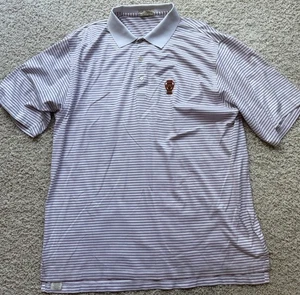 Men’s Peter Millar White Striped Country Club Polo Size XL - Picture 1 of 5