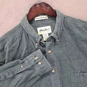 Eddie Bauer Bainbridge Flannel Shirt Mens XL Green Long Sleeve Cotton Button Up - Picture 1 of 7