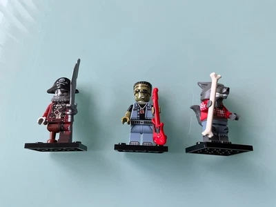 LEGO Minifigura Lote de 3 Series 14 Wolf Guy, Zombie Pirate, Monster Rocker Foto 1 de 2