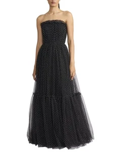 Zac Posen Pleated Tulle Polka Dot Gown Women's - Picture 1 of 5