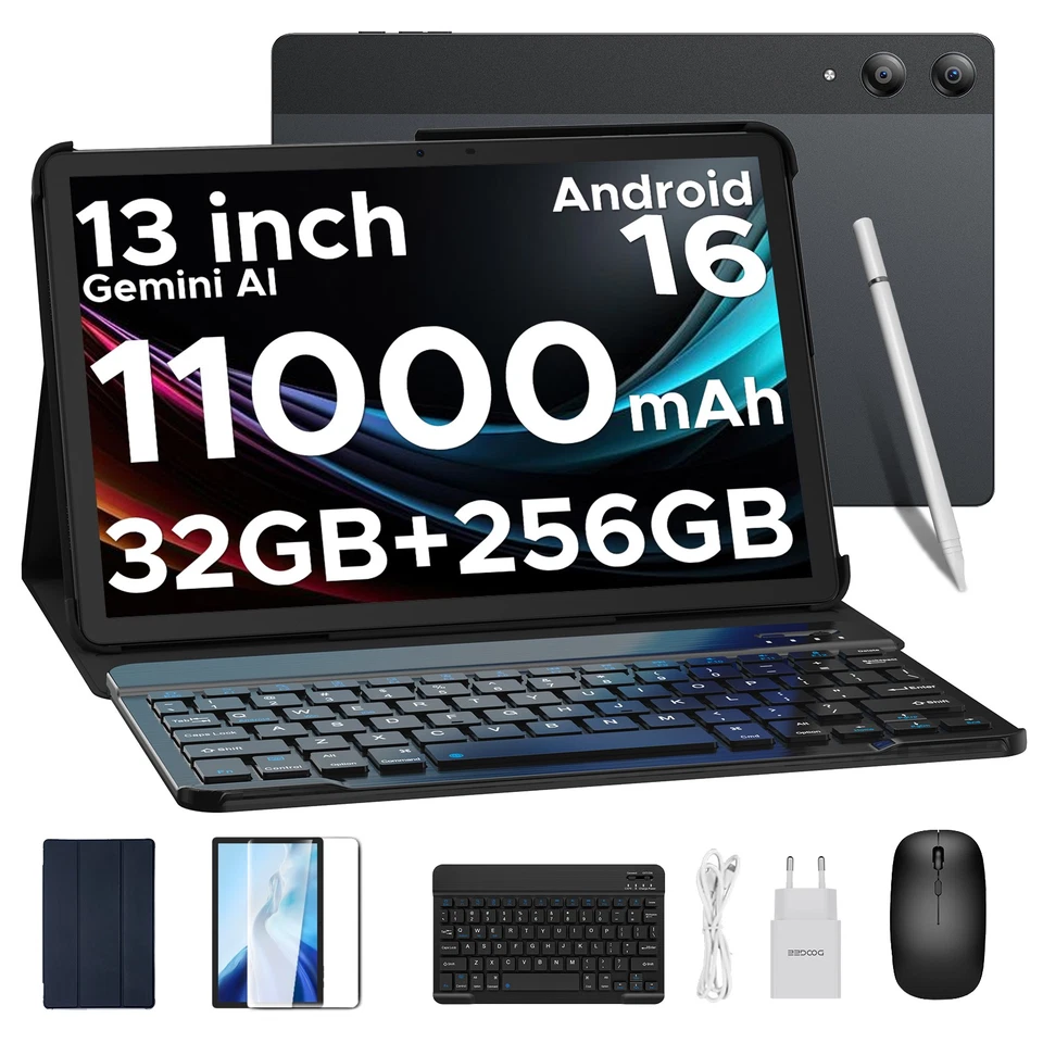 DOOGEE Tab E3 Pro Android 15 Tablet 13 Zoll 11000mAh 32GB+256GB Gemini AI 2025 - Bild 1 von 4
