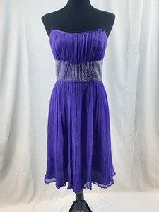 Women’s Size 10 100% Silk Beaded Strapless Formal Dress - Picture 1 of 11