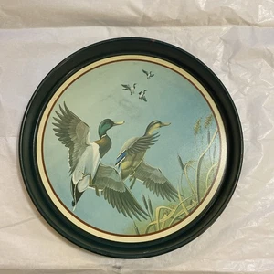 "Bandeja de 12"" de metal vintage Avon Mallards patos en vuelo de Avon" - Imagen 1 de 16