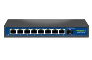 Hisource 8 x 2.5G Gbps Port Network Switch 1 x 10G Gbps Port SFP+ UK Plug - Picture 1 of 7