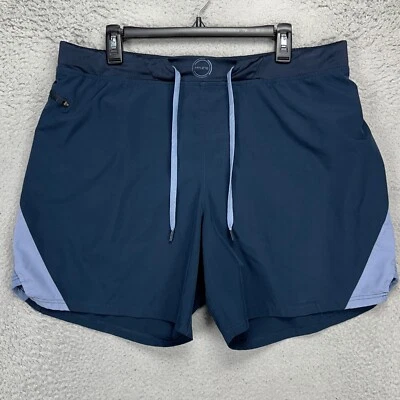 HYLETE Quad-Cut Mens Athletic Shorts 2XL Blue Lined Drawstring Stretch Pockets - Image 1 of 4