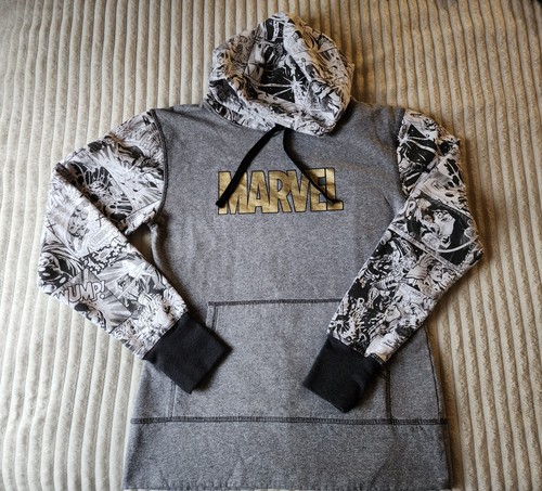 VETEMENTS Felpa con Cappuccio Marvel Taglia Large Bambini Donna Piccola Grigio Universal Studios Abbigliamento