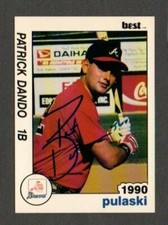 Patrick Dando 1990 Best Pulaski Braves authentic autographed card 