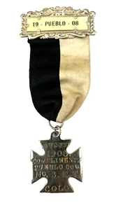 1908 Pueblo Co  Knights Templar Annual Conclave medallion - Picture 1 of 5