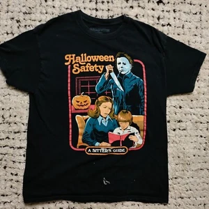 Halloween Safety Shirt Large Black Paint Splatter Michael Myers Horror Movie - Picture 1 of 10