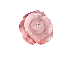 Whitney Kelly Wk 925 Sterling Silver Carved Rose Quartz Flower Ring - Picture 1 of 5