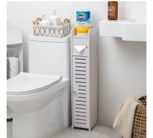 Toilet Paper Holder Stand,Small Bathroom Storage Cabinet AOJEZOR - Picture 1 of 7