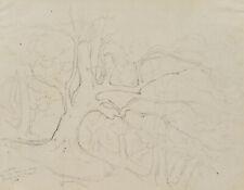E. BRETENIÈRES (*1804), Alter Baum bei Aigle am Grande Eau,  1855, Bleistift