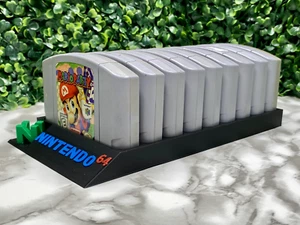 Nintendo 64 Game Holder - With 3D N64 Logo & Coloured Text - Holds 9 Games - Picture 1 of 7