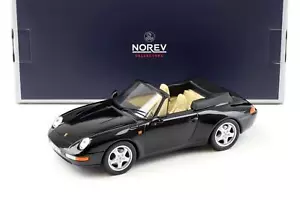 1:18 Norev Porsche 911 993 Carrera Cabriolet 1993 nero 187595 - Foto 1 di 5