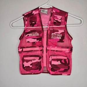 The Wild Wild Vest Jr Ranger Vest Girls Size Small Pink Camo Mesh Zipper Pockets - Picture 1 of 9