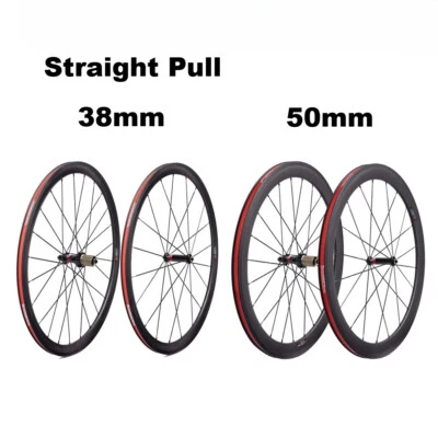 Ultraleichte 700c Rennrad Carbonräder Drahtreifen Schlauchloser Fahrradradsatz - Bild 1 von 4