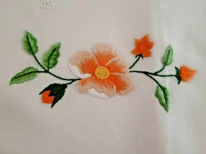 Rich bed sheet in pure linen with Flowers handmade - Picture 1 of 12