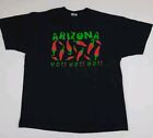 Vintage lata 90. Arizona Hot Chili Pepper Print T-shirt Vtg Made In USA Czarny AZ 