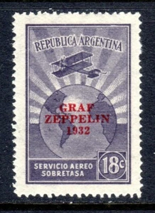 Argentina Scott C36a BROWN LILAC 1932 XF/S MLH Airmail - Picture 1 of 2