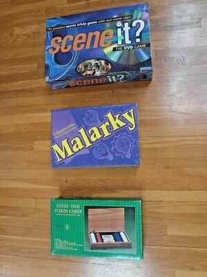 Malarky Board Game - Scene It? DVD Video Game - Card and Poker set chips & dice - Image 1 of 4