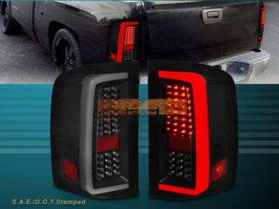 Par de luces traseras LED completas negras C-Bar para Silverado 1500 2500HD 3500HD 2007-2013 Foto 1 de 4