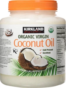 Kirkland Organic Virgin Coconut Oil Unrefined Cold Pressed Chemical Free 84oz - Picture 1 of 2