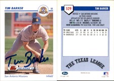 Tim Barker Signed 1991 Line Drive AA #529 Card San Antonio Missions Auto AU