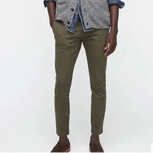 J Crew men's 250 Skinny-fit Pant Green Stretch Chino size 32x 34 NWT - Picture 1 of 6