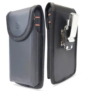 Premium AH 360 Rotating Vertical Phone Cell Phone Genuine Leather Holster Pouch - Picture 1 of 8