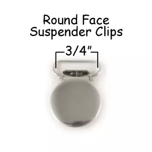 25 Silver Round Face Suspender Clips 3/4" Metal Pacifier Holder Mitten Clips - Picture 1 of 4