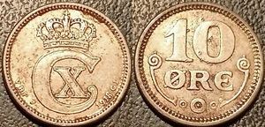 Danimarca - Christian X - 10 øre Argento 1918 Vbp ; GJ Copenhagen! Km #818.1 - Foto 1 di 1
