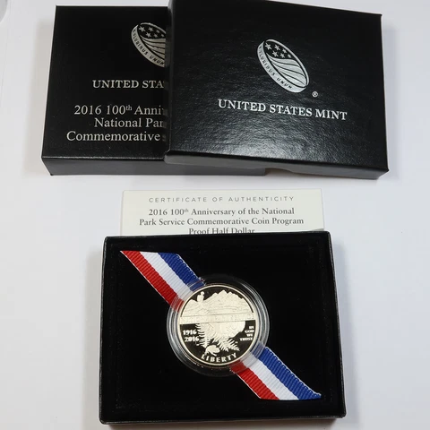 2016 S Proof National Park Service Centennial Commemorative Half Dollar #42748T Cover