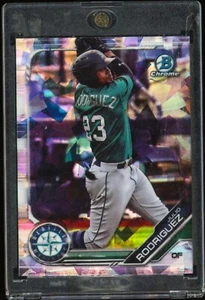Bowman Draft 2019 cromo zafiro Julio Rodríguez refractor novato radiocontrol - Imagen 1 de 2
