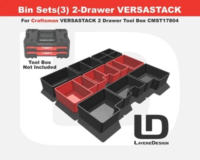 Craftsman VERSASTACK CMST17804 Bins | 2-Drawer Organizer Bins | Black or Red - Image 1 of 3