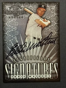 1998 Donruss Signature Significant Signatures Eddie Mathews Auto HOF - Bild 1 von 2
