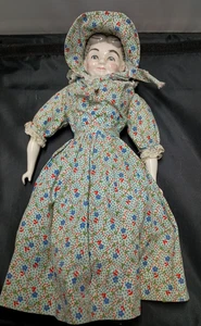 Muñeca de tela con cabeza de porcelana 14" hecha por The Doll Lady Rebecca Doss Riverdale GA - Imagen 1 de 13