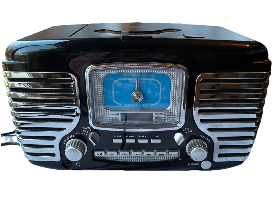 Crosley Cosir CR612-BK Reloj despertador digital dual Reproductor de CD Radio AM/FM Negro Foto 1 de 4