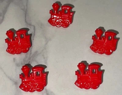 5 Red Plastic Train Children's Button Lot 117-8 - Image 1 of 4