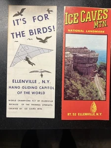 RARE 60's Brochure MAP Ice Caves Mtn Ellenville New York And Hang Gliding! - Picture 1 of 6