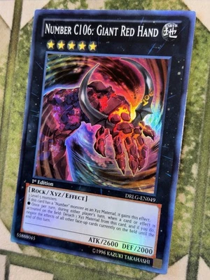 YuGiOh NUMBER C106: GIANT RED HAND Super Rare DRLG-EN049 - Image 1 of 3