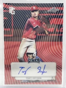 2023 LEAF METAL GIOCO PERFETTO TREY SNYDER RIFRATTORE ONDA ROSSA 5/6 AUTO - Foto 1 di 2