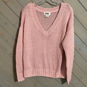 Suéter ROSA Victoria's Secret Cuello en V Tejido Pullover Manga Larga Para Mujer - Imagen 1 de 4