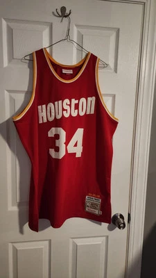 Authentic Mitchell & Ness Hakeem Olajuwon 94-95 Houston Rockets Jersey Sz 48 XL  - Image 1 of 4