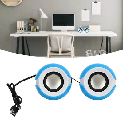 Mini altoparlante USB 5V 1A computer PC stereo USB alimentato plastica desktop - Immagine 1 di 4