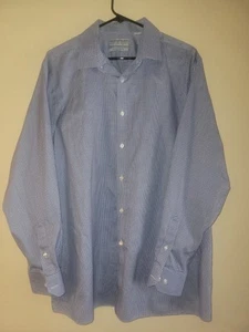 Mens Plaid Long Sleeve Shirt Button Up Blue & White Size XL Hart Schaffner Marx - Picture 1 of 4