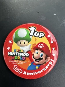 Universal Studios Hollywood 2024 Super Nintendo World 1st Anniversary Button New - Picture 1 of 2